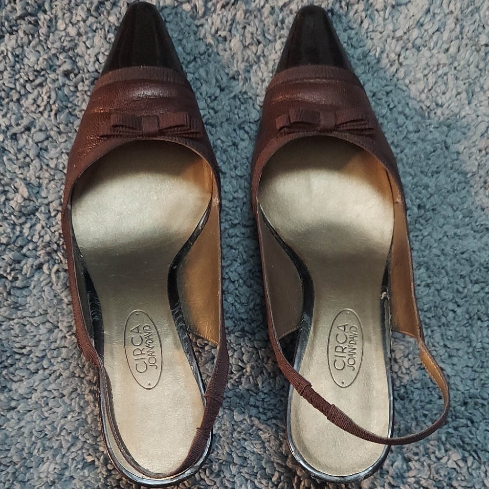 Circa Joan & David Dark Brown Slingbacks Sz 9